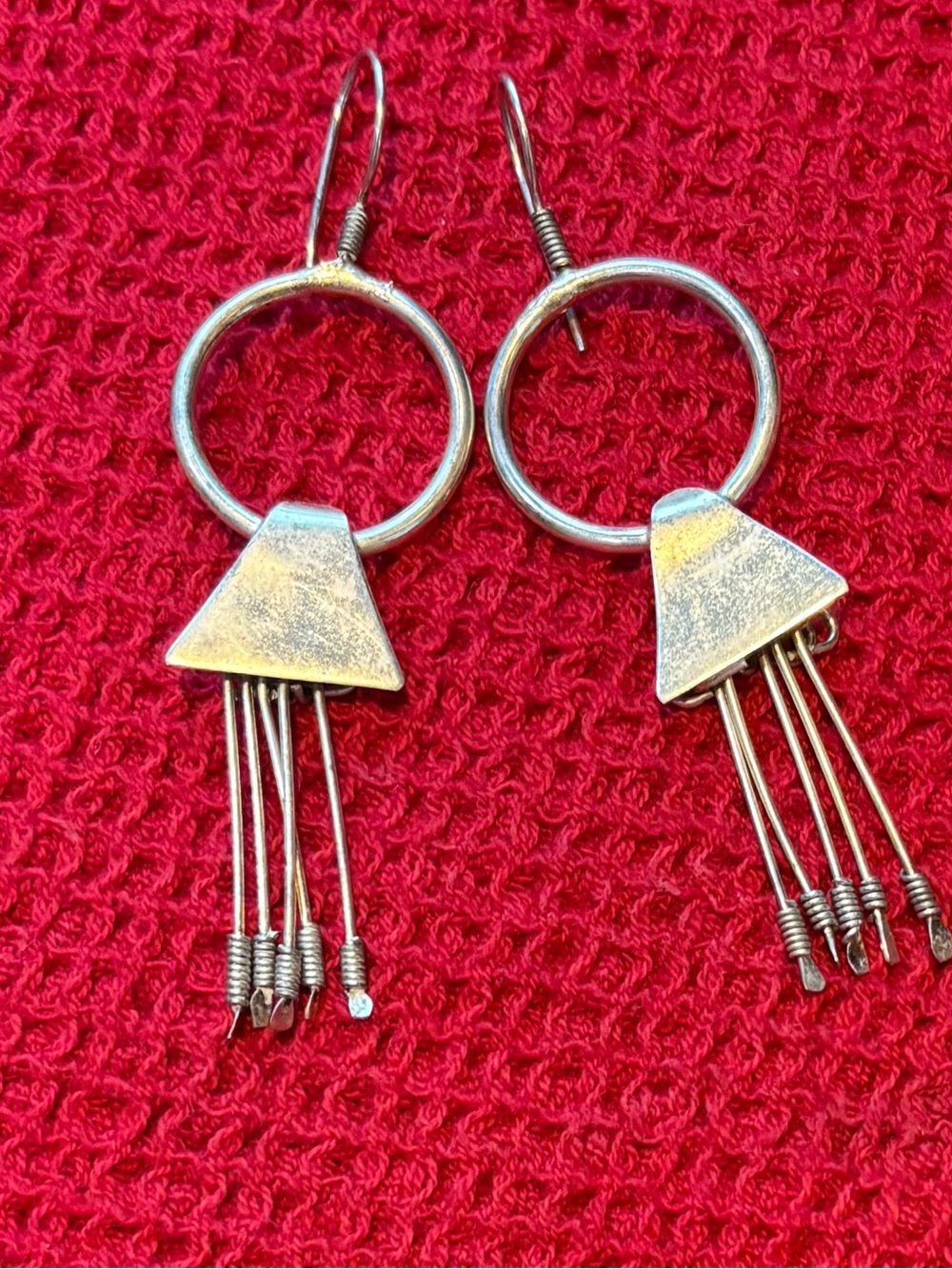 Silver-Tone Geometric Dangle Earrings - Silver Art to Wear Whimsigoth